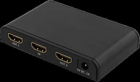Deltaco HDMI skirstytuvas su trimis jungtimis ir maitinimo lizdu