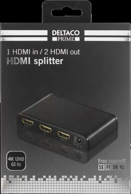 HDMI adapteris DELTACO HDMI 2.0, 4K, UltraHD, 3D, HDCP 2.2, juodas / HDMI-245