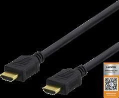 Didelės spartos aukščiausios kokybės HDMI laidas, 0,5 m, Ethernet, 4K UHD DELTACO juodas / HDMI-1005D