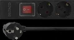 Ilgiklis DELTACO 19 "PDU su 12x CEE 7/4 lizdais, 3500W, maitinimo jungiklis, juoda / GT-8512
