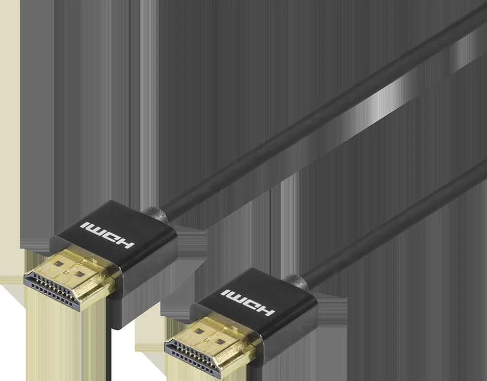 Itin plonas HDMI kabelis DELTACO 4K UHD, 1m, juodas / HDMI-1091-K / 00100017