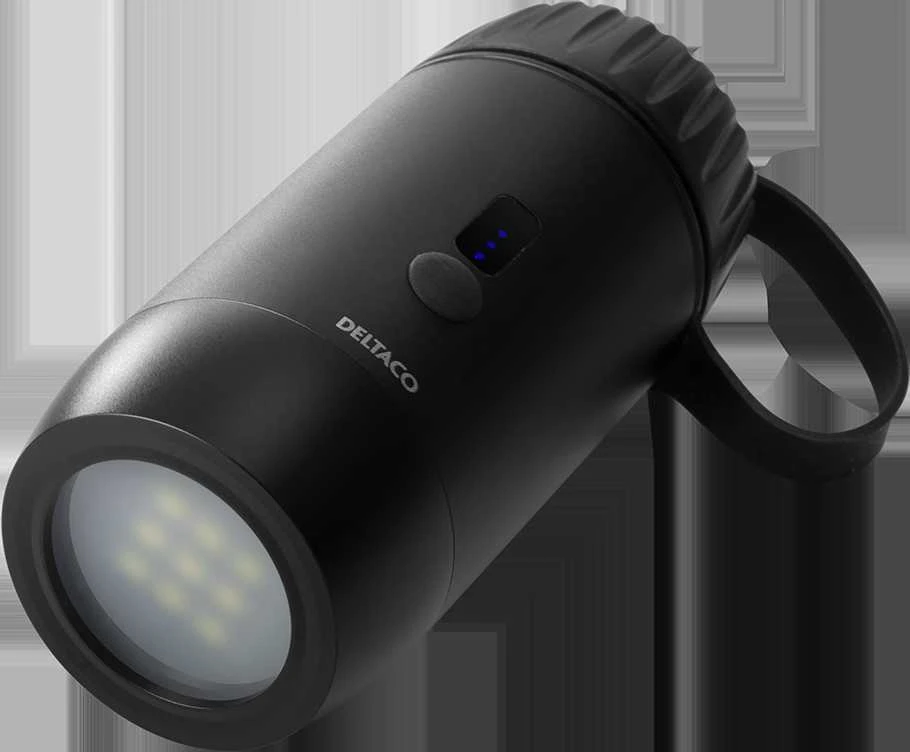 Išorinė baterija DELTACO 15 000 mAh, IP67, USB-A ir C, žibintuvėlis, SOS LED / PB-Q1002