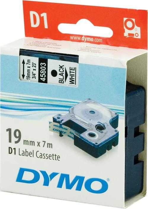 Juostelė DYMO D1 19mm x 7m, juoda ant balto / S0720830 45803
