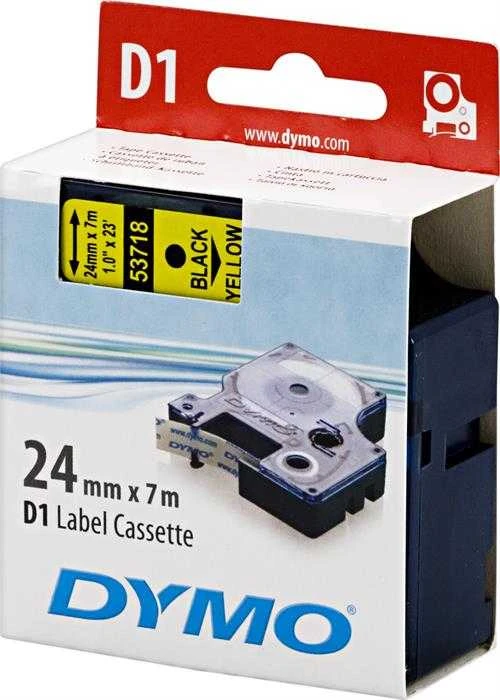 Juostelė DYMO D1 24mm x 7m, juoda ant geltono / S0720980 53718