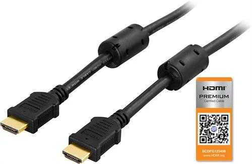 Kabelis DELTACO, 4K, UltraHD, 60Hz, 0.5m, Auksu dengti kontaktai juoda / HDMI-1005