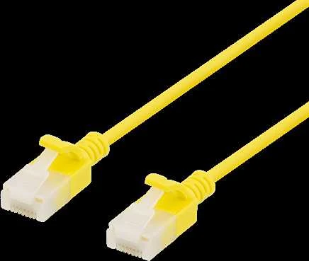 Geltonas Cat6a tinklo kabelis su RJ45 jungtimis