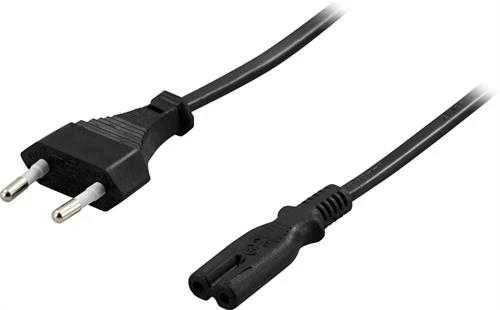 Kabelis DELTACO CEE 7/16 į IEC 60320 C7, max 250V / 2.5A, 5m, juodas / DEL-109AN