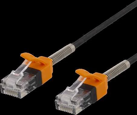 Kabelis DELTACO GAMING Cat6a, U/UTP, 500MHz, 2m, juodas / GAM-036