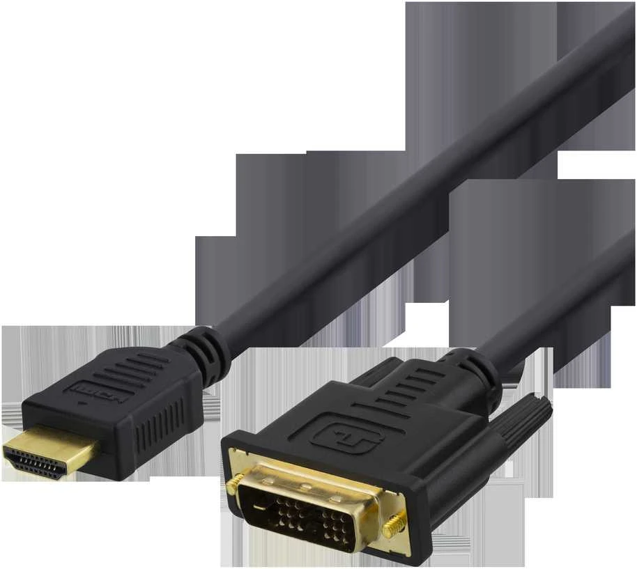 HDMI į DVI laidų jungtys stambiu planu