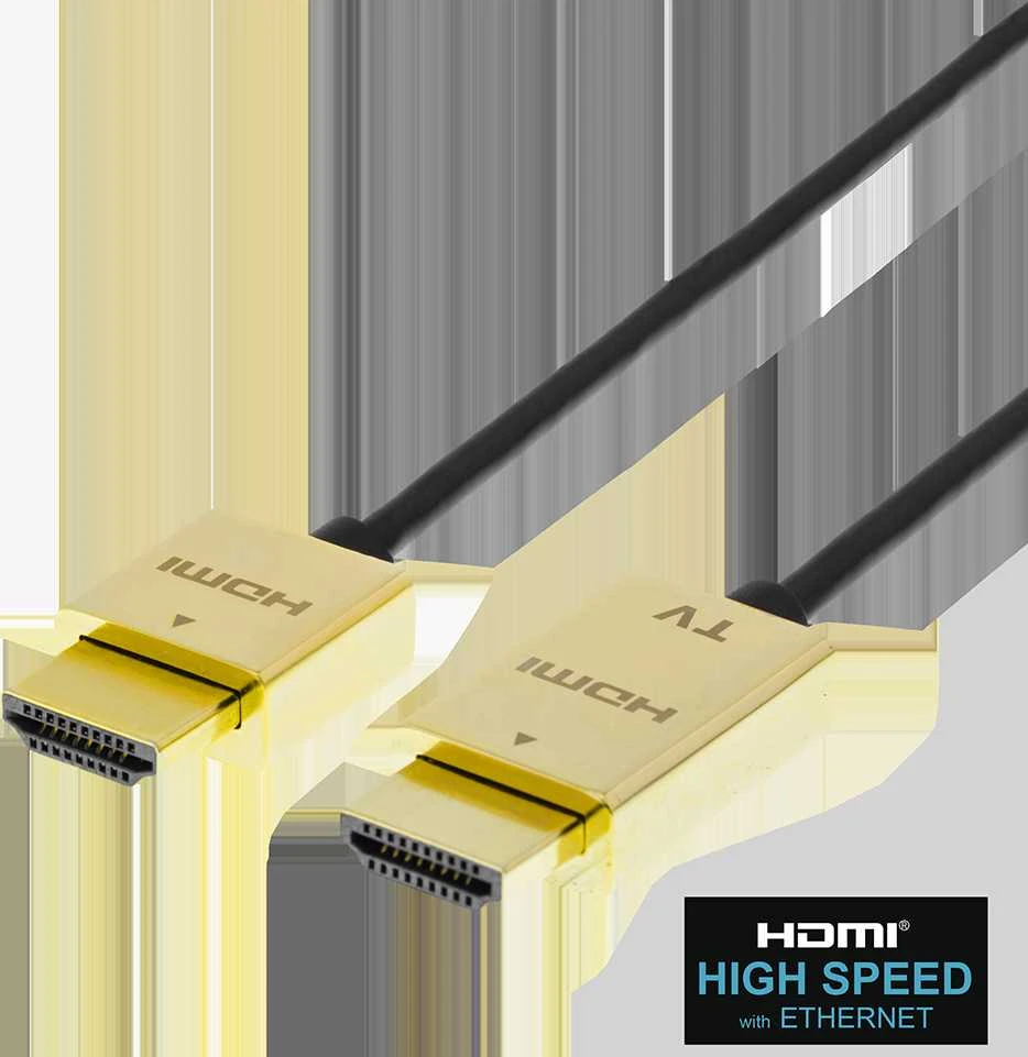 Kabelis DELTACO Itin plonas HDMI, 4K UHD, 3m, juodas/auksinis / HDMI-1043-K / 00100012