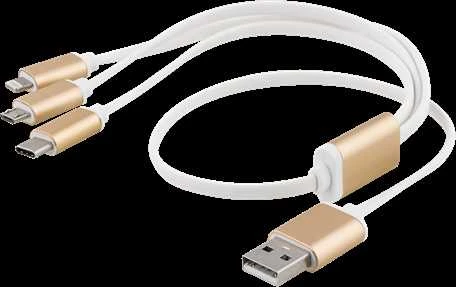 Deltaco Kabelis EPZI USB-C, apšvietimas, micro USB, 0.5m, baltas / USB-MULTI05