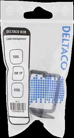 Kabelio žiedas vertikaliam tvirtinimui, 43x43mm, metalas DELTACO juodas / 19-11
