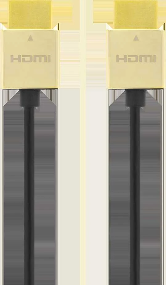 Kabelis DELTACO Itin plonas HDMI, 4K UHD, 2m, juodas/auksinis/ HDMI-1042-K / 00100011