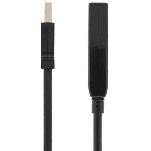 Kabelis DELTACO USB 2.0, 20.0m, juodas / USB2-EX20M