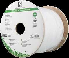 Kabelis DELTACO UTP, 100m, CAT6a, baltas / TP-54C