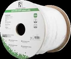 Kabelis DELTACO UTP, 100m, CAT6a, baltas / TP-56C