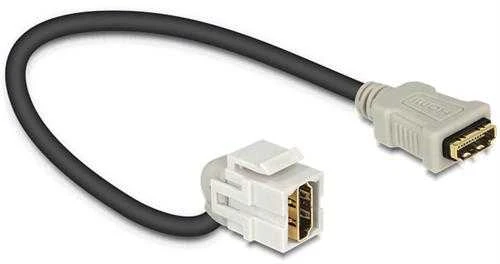 Keystone modulis su kabeliu DeLOCK HDMI ho-ho, 22cm, pilkas /86326