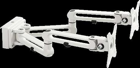 Laikiklis 2 monitoriams DELTACO OFFICE 17-32 ", iki 8kg, baltas / DELO-0158