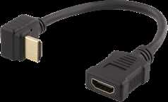 Lankstus HDMI adapteris, 0,2 m, HDMI M / F, UHD DELTACO juodas / HDMI-21E