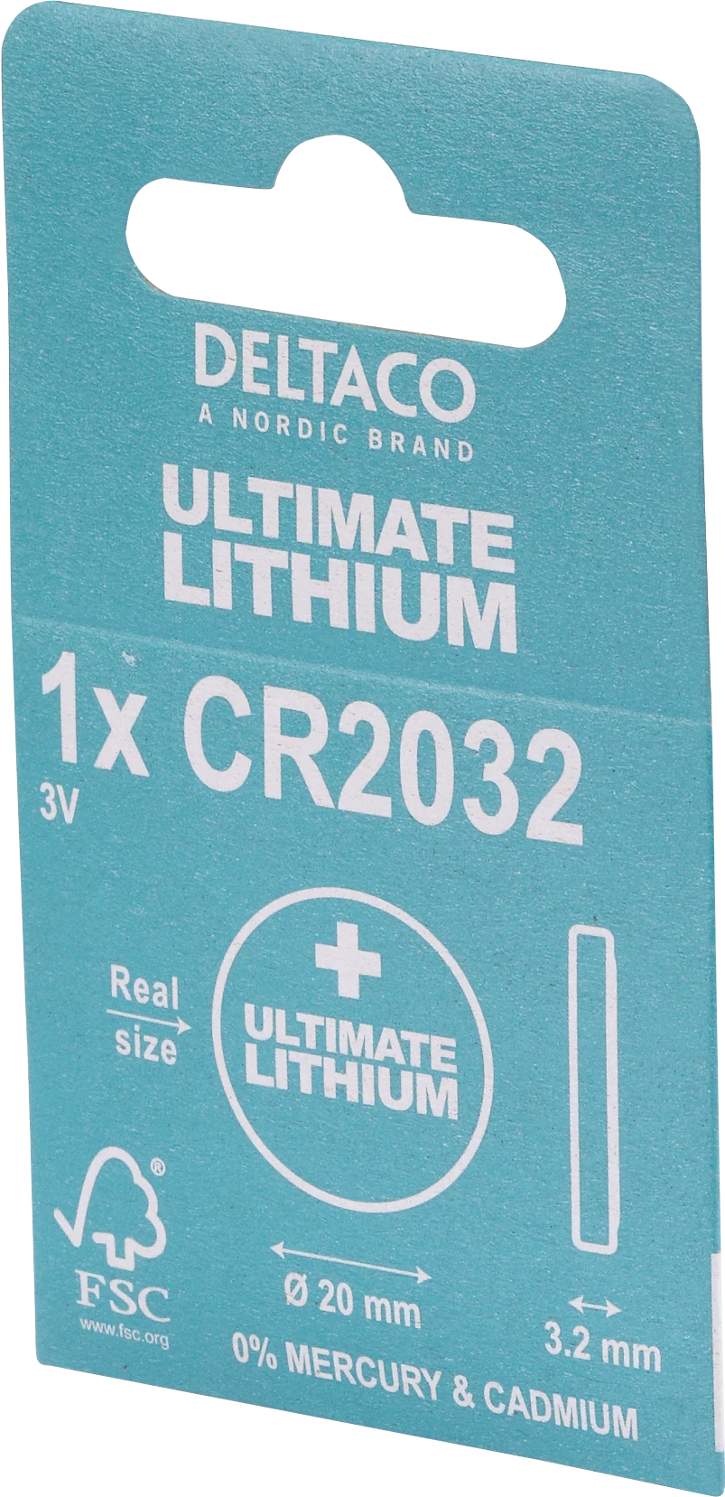 Ultimate Lithium baterija DELTACO 3V, CR2032, 1 vnt. pakuotė / ULT-CR2032-1P