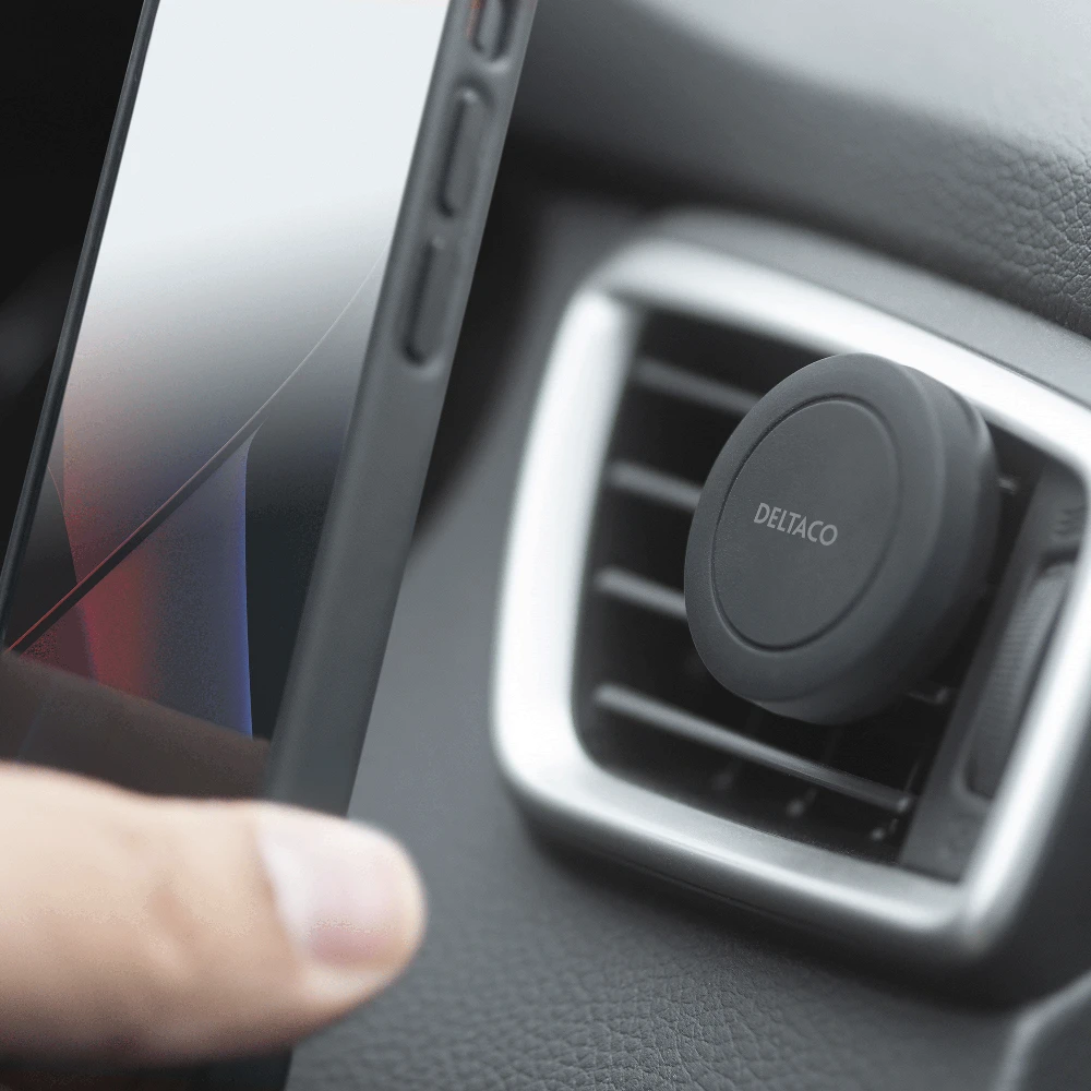 Magnetinis automobilinis laikiklis DELTACO oro grotelių laikiklis, mobiliajam telefonui, juodos spalvos / ARM-C101