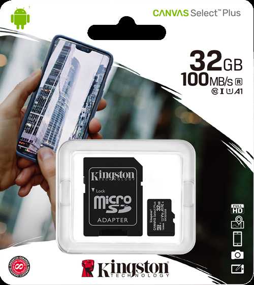 Atminties kortelė Kingston Canvas Select Plus UHS-I 32 GB Micro SDHC Flash atminties klasė 10 SD Adapteris