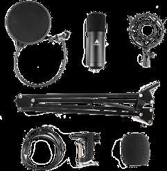 Mikrofono rinkinys MAONO 16 mm, rankena su laikikliu, filtras, juodas / AU-A04