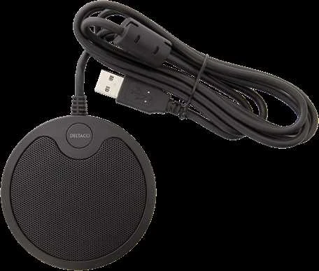 Mikrofonas DELTACO OFFICE su USB ir 3,5 mm garso prievadu, VoIP / Skype, juodas / DELC-0002