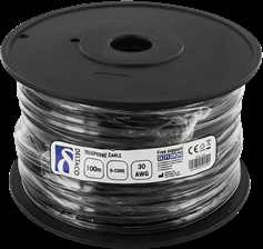 Wentronic Modulio kabelis, 6P, ritininis, 100 m DELTACO juodas / MD-15S