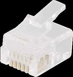 Modulinė jungtis RJ12, 6P6C, 20-pack, skaidrI DELTACO / MD-2A