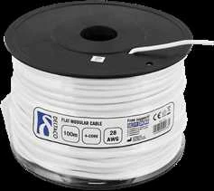 Goobay Modulio kabelis, 4P, ritininis, 100 m DELTACO baltas / MD-14