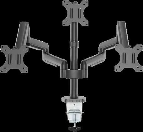 Monitoriaus laikiklis su dujine spyruokle DELTACO OFFICE aliuminis, pakeliamas, pasukamas, apsukamas, 17 "-27", 1,5-7kg, 75x75-100x100, juodas / ARM-0352