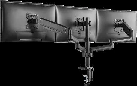 Monitoriaus laikiklis su dujine spyruokle DELTACO OFFICE aliuminis, pakeliamas, pasukamas, apsukamas, 17 "-27", 1,5-7kg, 75x75-100x100, juodas / ARM-0352