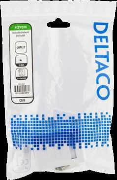 Neapsaugotas tinklo lizdas, UTP 1xRJ45, Cat6 DELTACO baltas / VR-217
