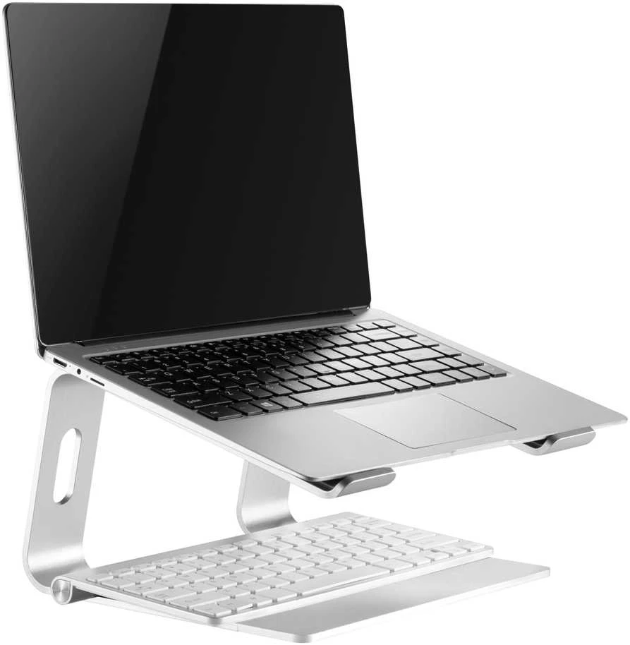 Nešiojamiesiems kompiuterio stovas DELTACO OFFICE skirtas 11-17" įreng, aliuminis, 14 cm aukštis, sidabrinis / ARM-0531