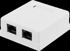 Neapsaugotas tinklo lizdas, UTP 2xRJ45, Cat6 DELTACO balta / VR-219