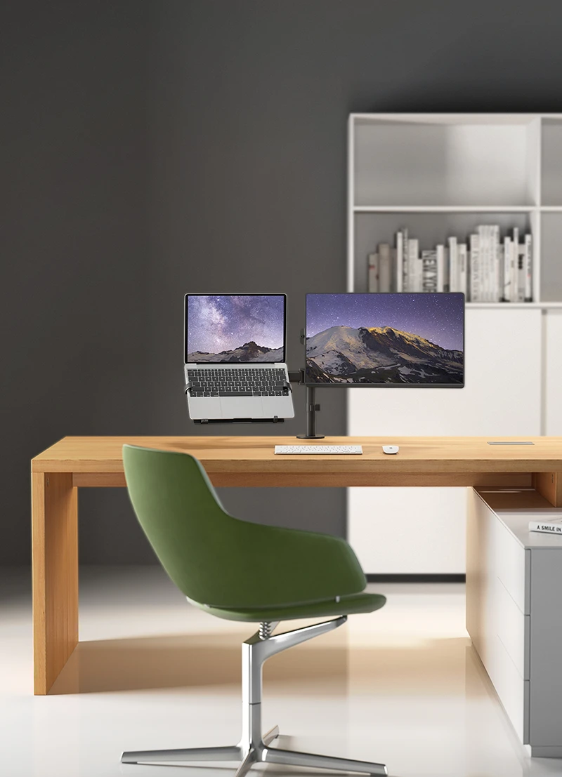 Universalus nešiojamas kompiuterio laikiklis DELTACO OFFICE plienas, VESA, juodas / ARM-0540