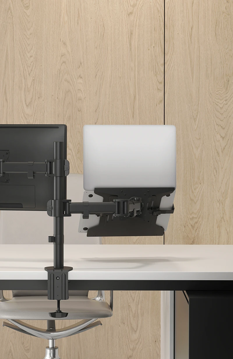 Universalus nešiojamas kompiuterio laikiklis DELTACO OFFICE plienas, VESA, juodas / ARM-0540