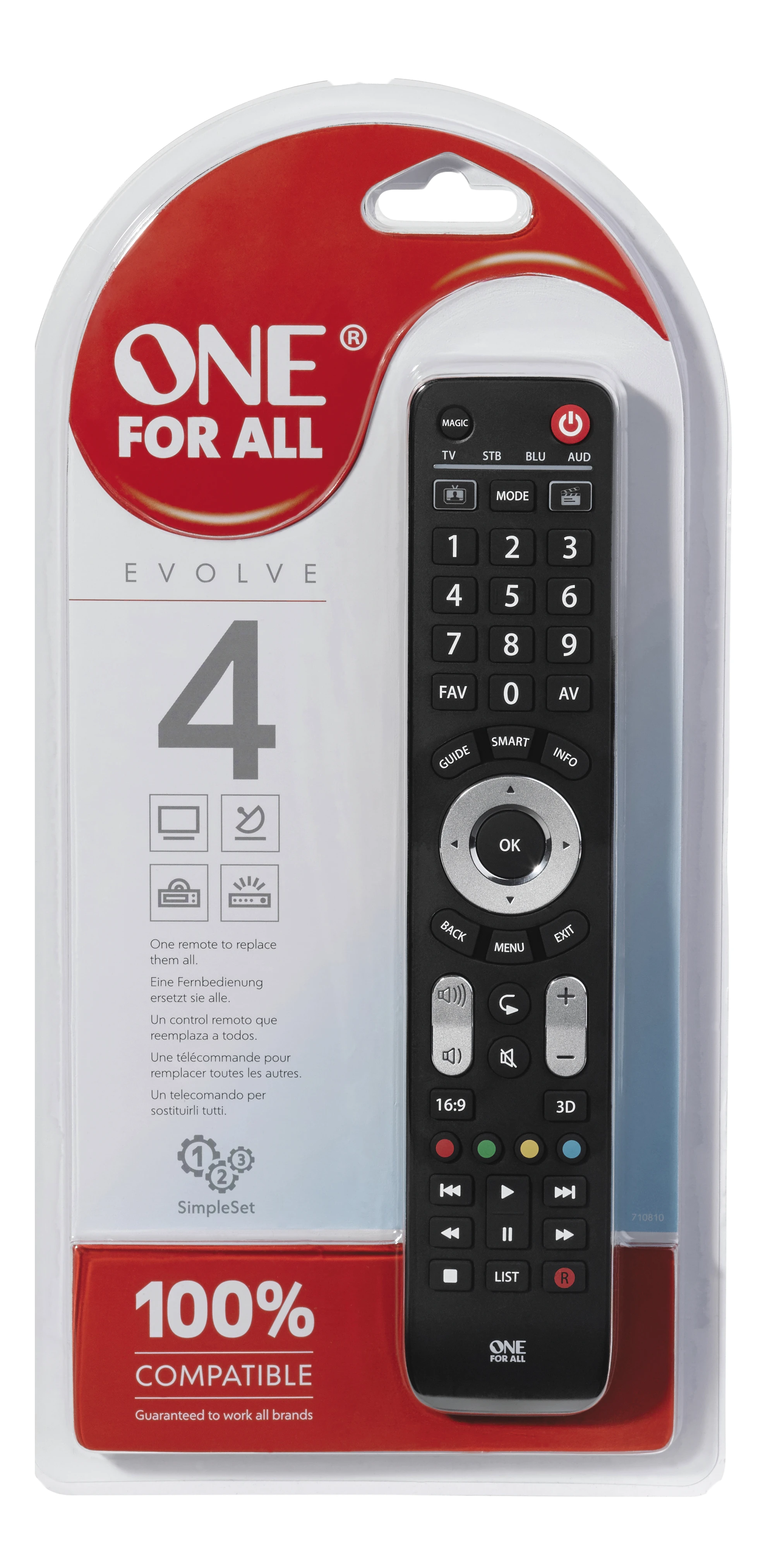 ONE For ALL universalus valdymo pultelis Evolve 4 (URC 7145) 