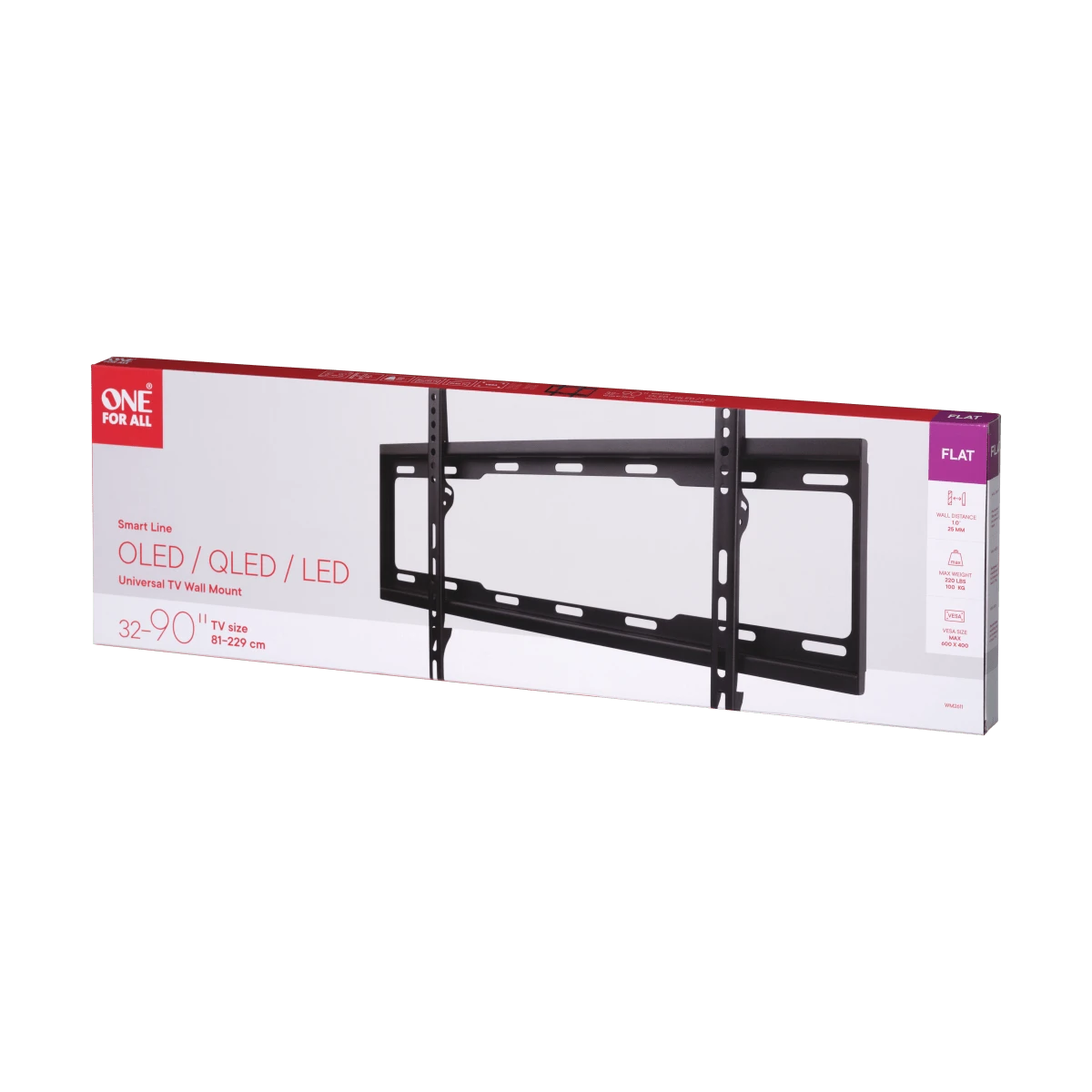 Laikiklis ONE For ALL Fixed TV Wall Mount WM2611 32-90 ", Maksimalus svoris (talpa) 100 kg, Juodas