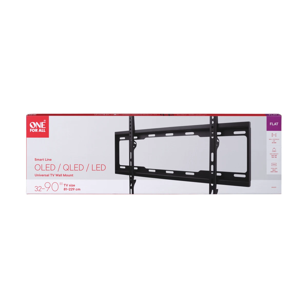 Laikiklis ONE For ALL Fixed TV Wall Mount WM2611 32-90 ", Maksimalus svoris (talpa) 100 kg, Juodas