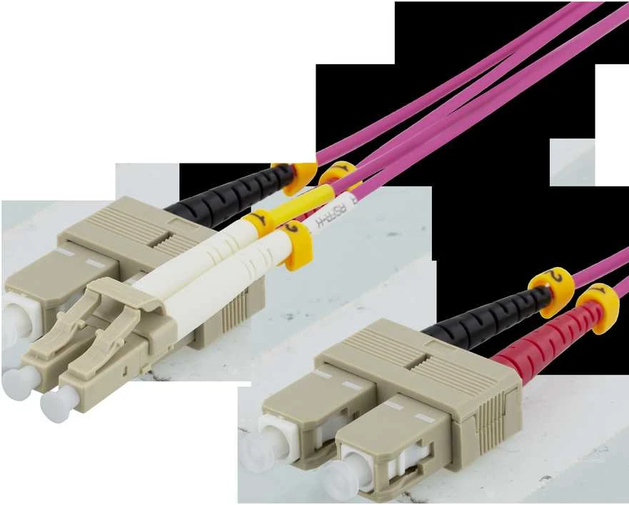 Optinis kabelis DELTACO OM4, LC - SC, duplex, multimode, 50/125, 10m / LCSC-710
