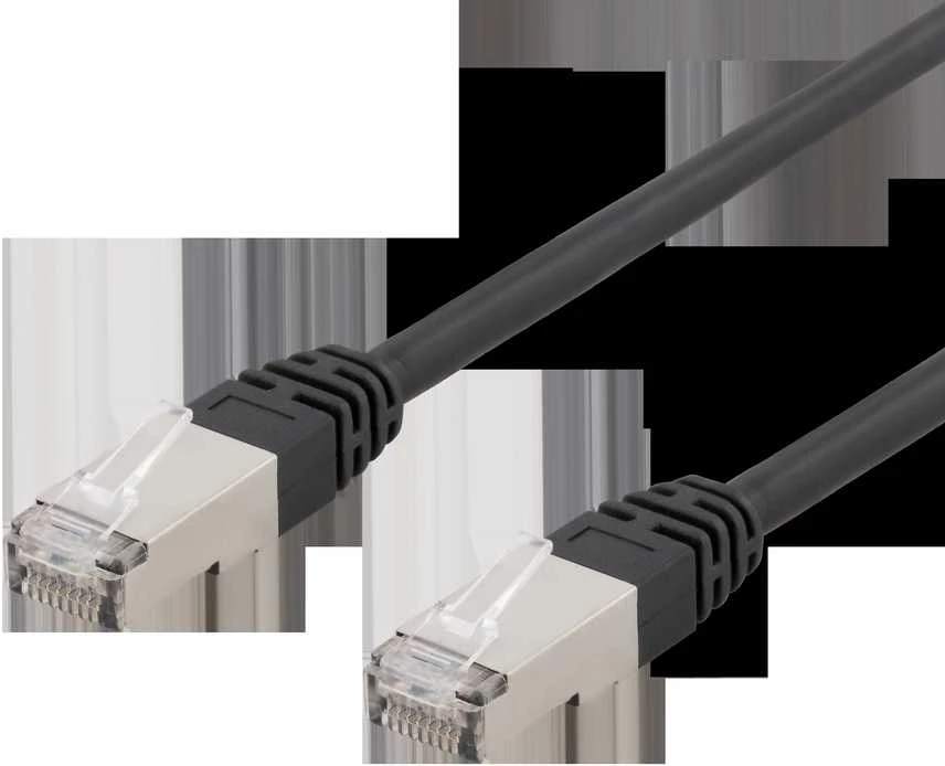 Patch kabelis DELTACO S/FTP Cat6, 1m, 250MHz, UV atsparus, juodas / SFTP-61UV