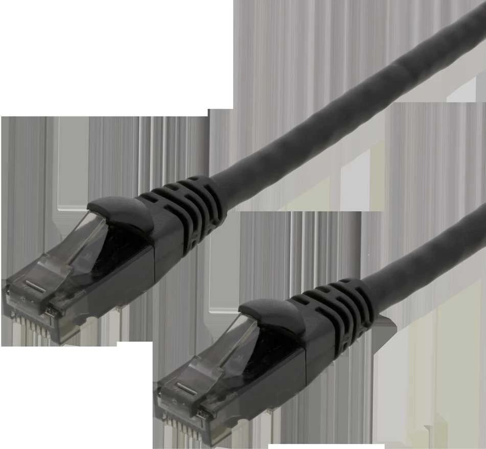 Patch kabelis DELTACO U/UTP High Flex Cat6, 24AWG, 500MHz, LSZH, juodas / UUTP-1502
