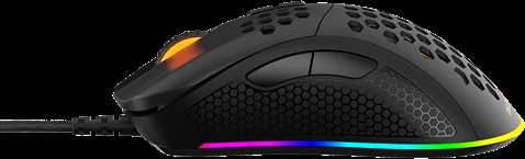 Pelė DELTACO GAMING su laidu, 6400 DPI, RGB, USB, juoda / GAM-108