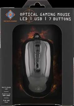 Pelė DELTACO GAMING su laidu 800-2000 DPI, 125 Hz, LED, USB, juoda / GAM-029