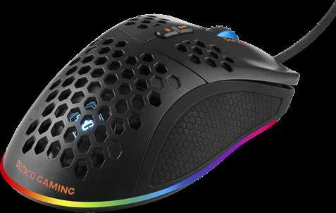 Pelė DELTACO GAMING su laidu, 6400 DPI, RGB, USB, juoda / GAM-108
