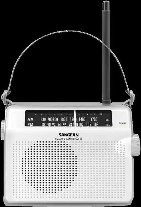 Retro radijas su dirželiu Sangean AM / FM baltas / PR-D6