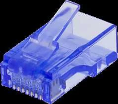 RJ45 jungtis kištukui, Cat6, UTP (neekranuota), 20 vnt, transparentinė DELTACO mėlyna / MD-116
