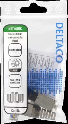 RJ45 kištukas Cat6A, ekranuotas, be įrankių, metalinis DELTACO / MD-106